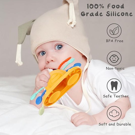 Socub Baby Toys- Silicone Suction Cup Toys for High Chair, Pull String Learning Toys for 6-12 12-18 Months, Montessori Toys for 1 Year Old, Toddler Sensory Toys|Baby Bath Toys for 1 2 Years Old