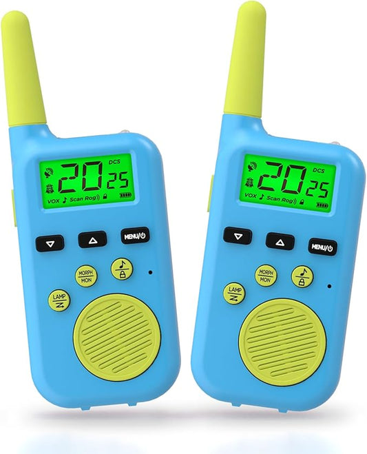 Peakeep Walkie Talkies for Kids Long Range 3 Miles, Voice-Changing Toys Gifts for 3-12 Years Old Boys Girls, 2 Way Radios Big LCD Screen, Flashlight, Camping Hiking Outdoor, Battery Operated, 2 Packs