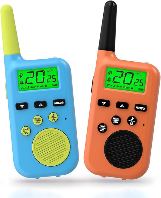 Peakeep Walkie Talkies for Kids Long Range 3 Miles, Voice-Changing Toys Gifts for 3-12 Years Old Boys Girls, 2 Way Radios Big LCD Screen, Flashlight, Camping Hiking Outdoor, Battery Operated, 2 Packs