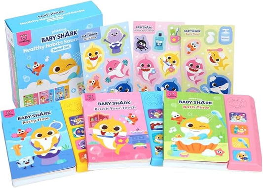 Pinkfong Baby Shark Healthy Habits Sound Books Boxed Set l Potty Time, Brush Your Teeth, Bath Time l Interactive Learning Books for Baby and Toddler 1-3, Learning and Education Toys, Baby Shark Gifts