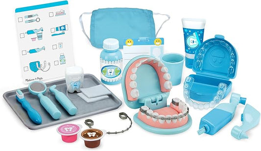 Melissa & Doug Super Smile Dentist Play Set, 25-Piece Dentist Kit with Oversized Teeth, Large Tools & Accessories, Kids Toys for Girls & Boys 3+