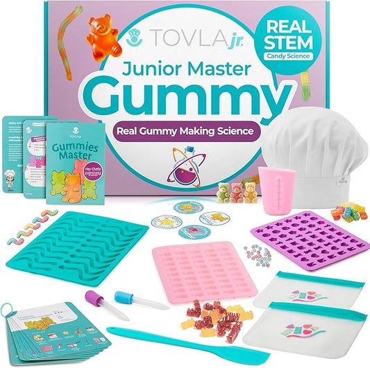 Tovla Jr. Ultimate Gummy-Making Kit for Kids – Real Fun DIY Candy Kit, STEM Activity for Ages 4+, Visual Learning Gummy Molds & Tools